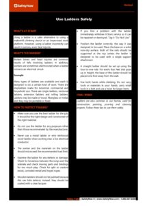 Use Ladders Safely Bhhc Safety Center