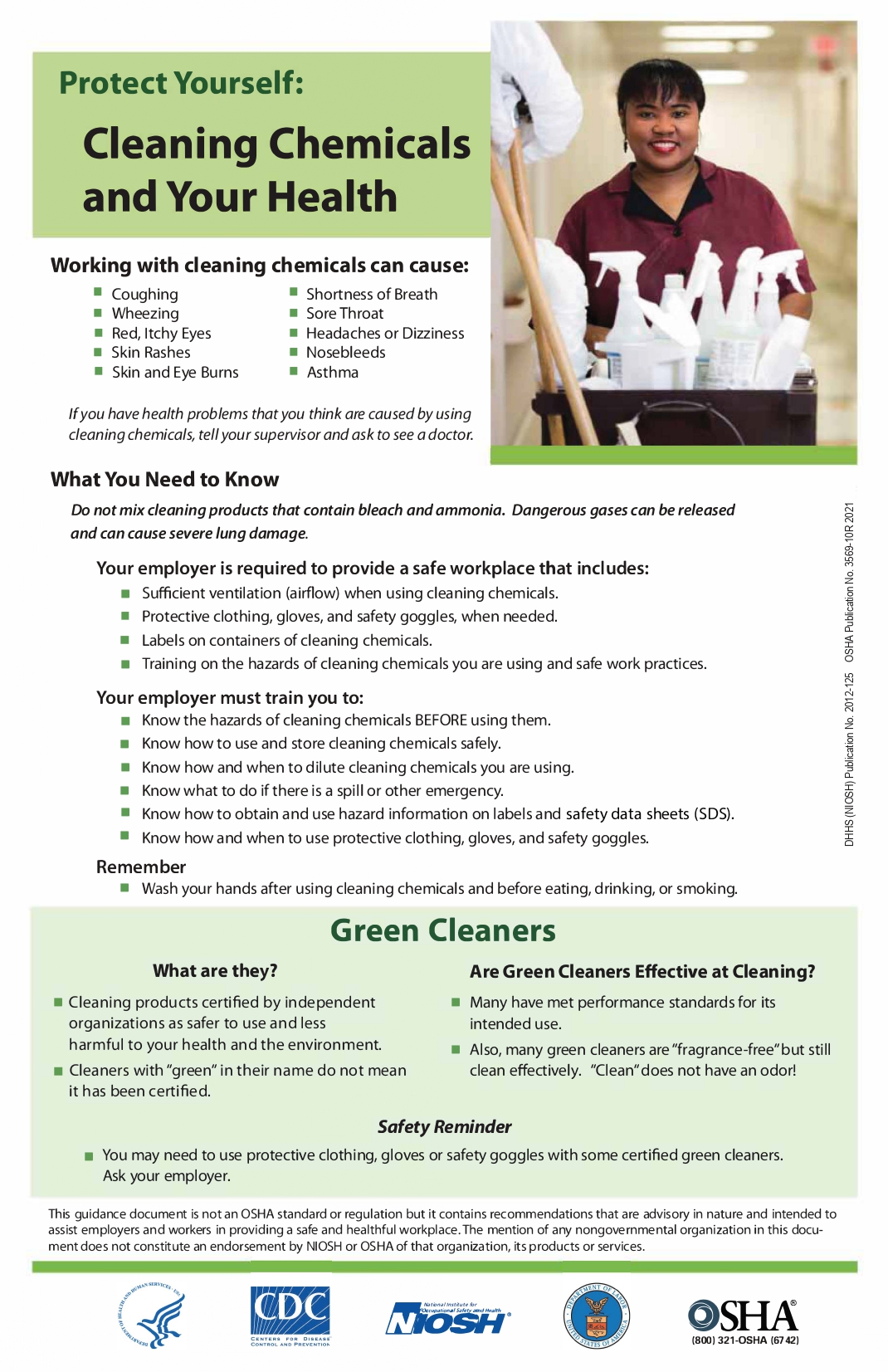 Protect Yourself Cleaning Chemicals and Your Health Poster SafetyNow ILT